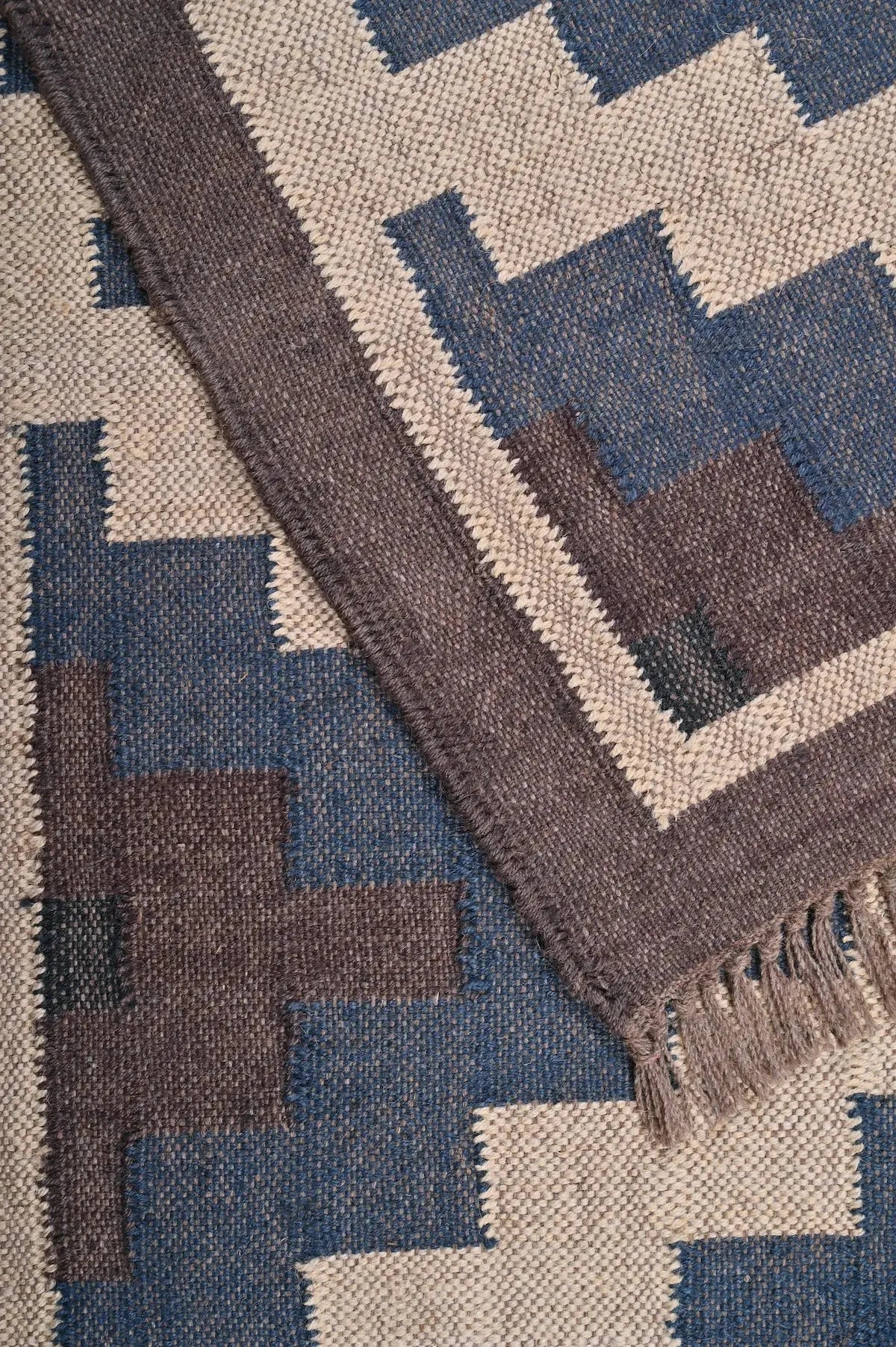 alfombra kilim tonos azules 150x210