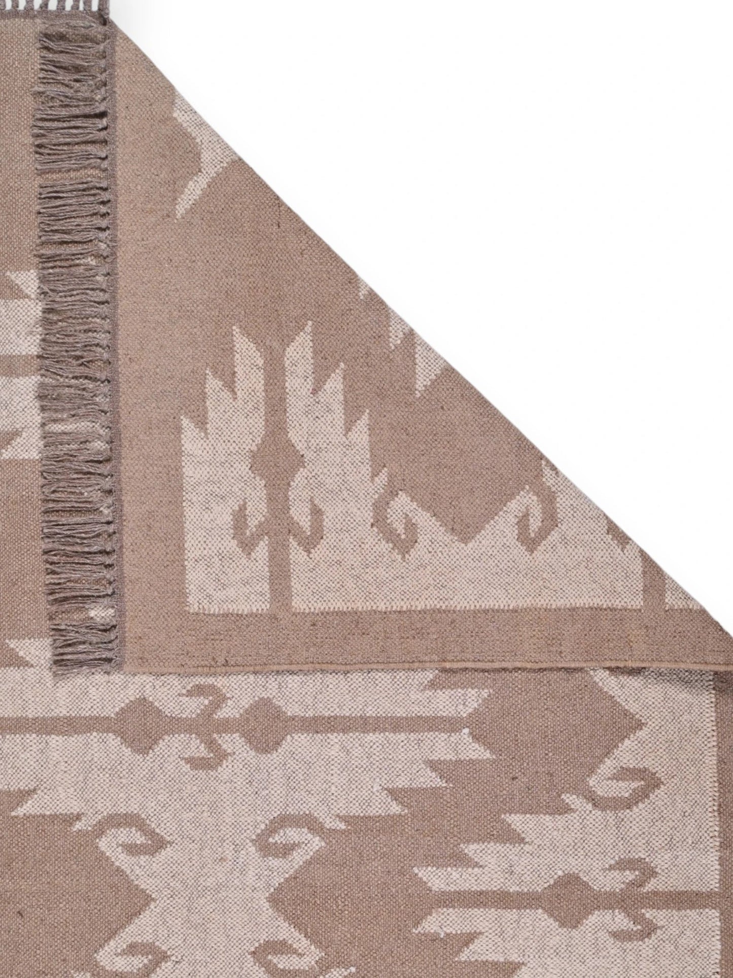 Detalle de alfombras kililm pasillo 120x180 multicolor necha a mano en fibras naturales