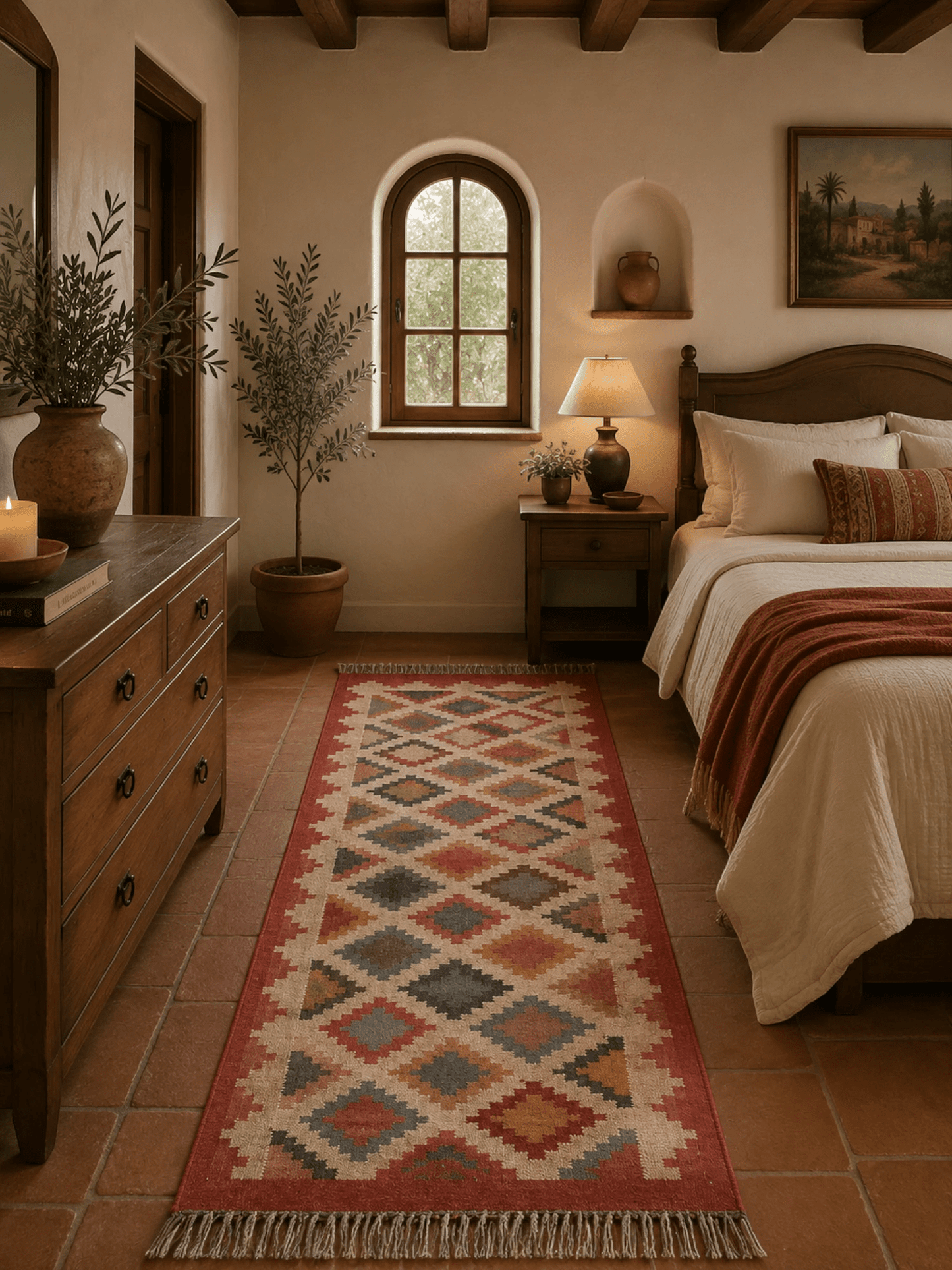 Alfombra Kilim 75x240 para (comedor, salón, dormitorio...dinning, living, room) multicolor de yute y lana.