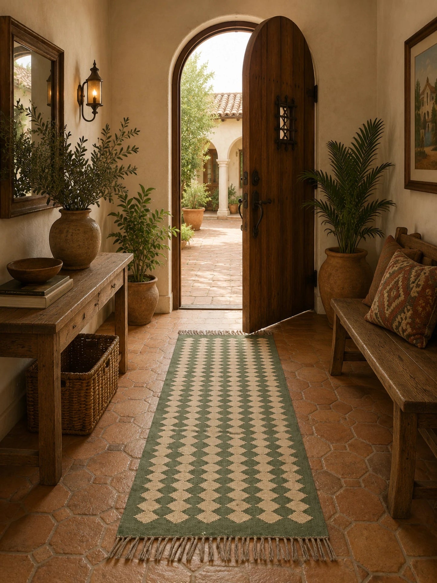 Alfombra Kilim 75x240 para (comedor, salón, dormitorio...dinning, living, room) negro beige de yute y lana.
