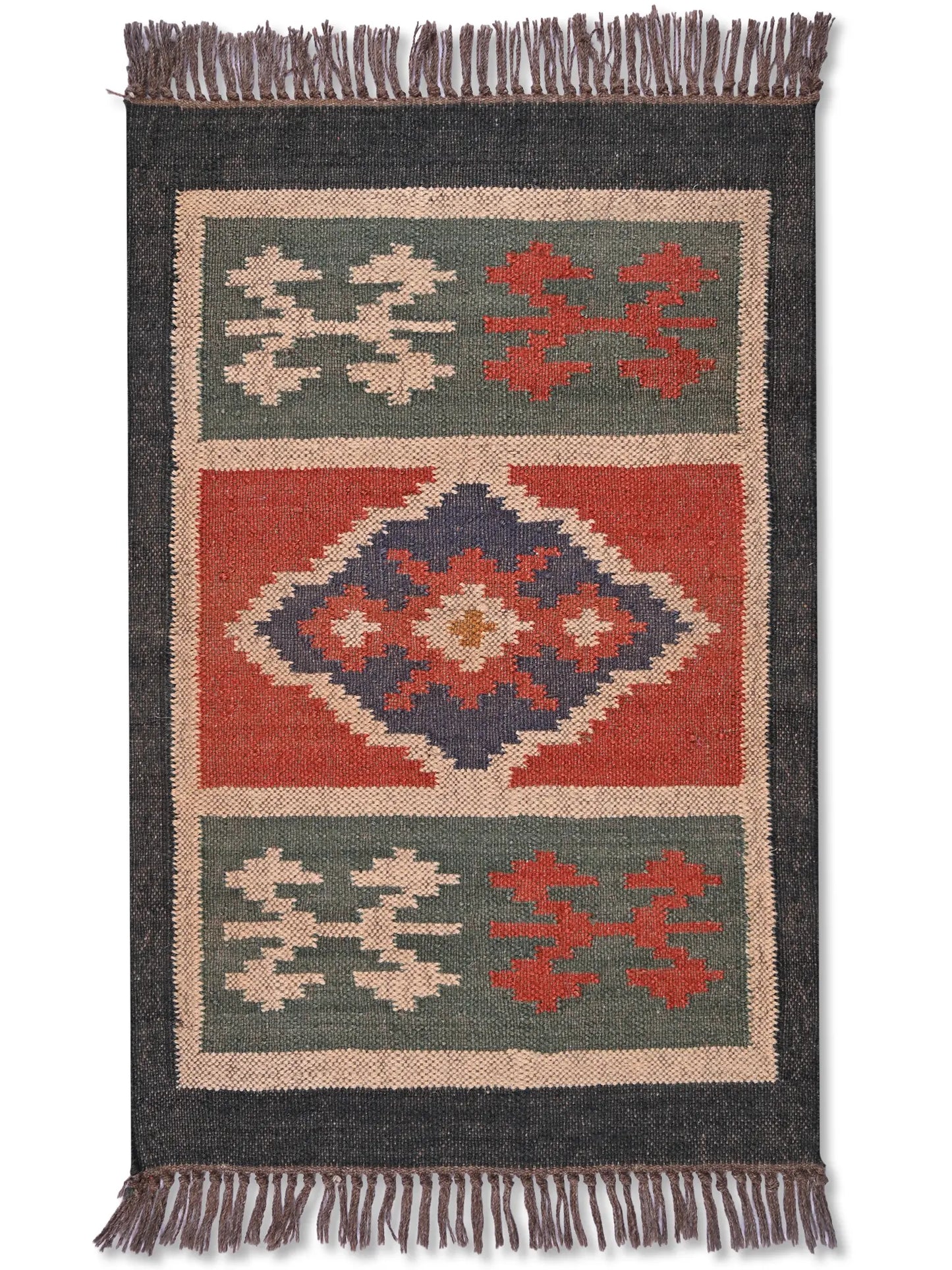 alfombras kililm pasillo 60x90 multicolor necha a mano en fibras naturales
