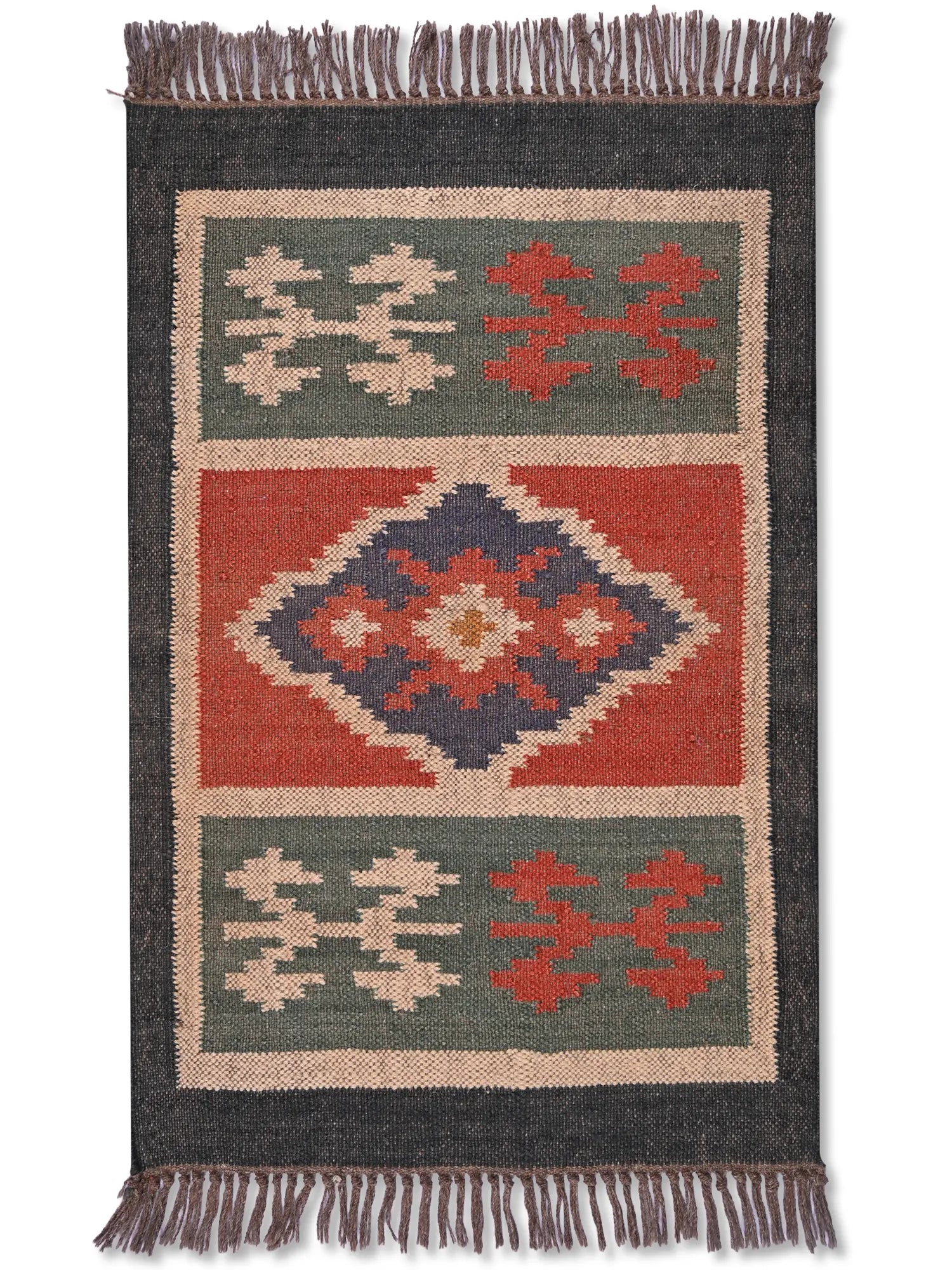 alfombras kililm pasillo 60x90 multicolor necha a mano en fibras naturales
