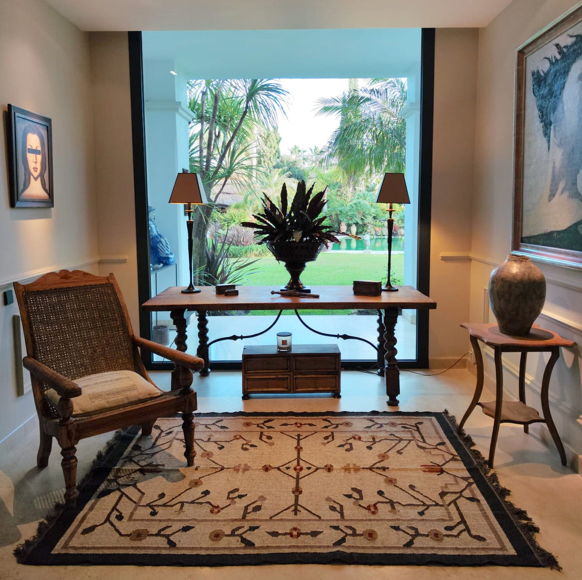 alfombra kilim a medida en casa de Pablo