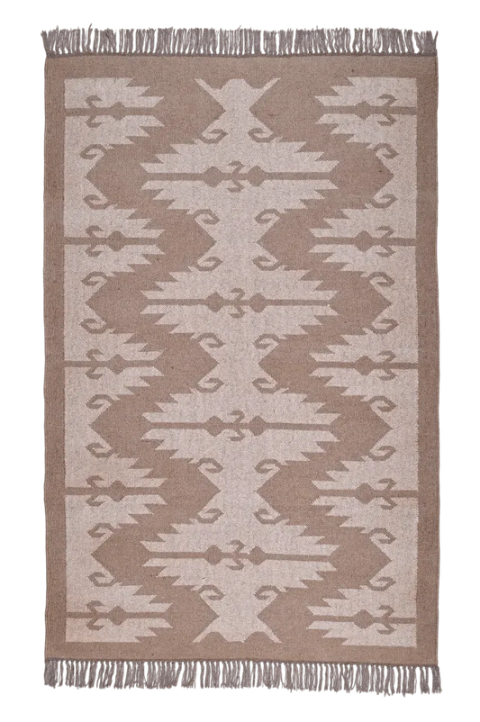 alfombra kilim tono natural, etnica.