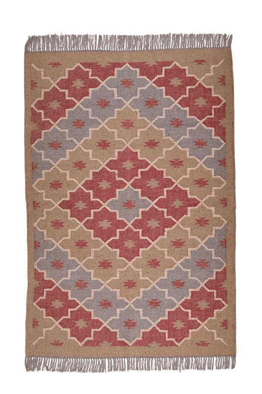 alfombra kilim tonos rojos multicolor 