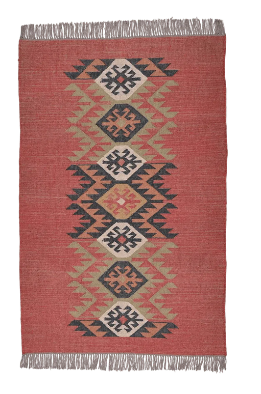 alfombra kilim roja etnica