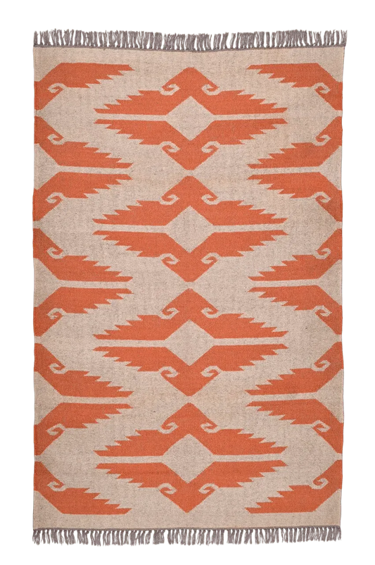 alfombra kilim color naranja 