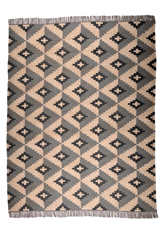 alfombras kilim grandes blanco y negro 