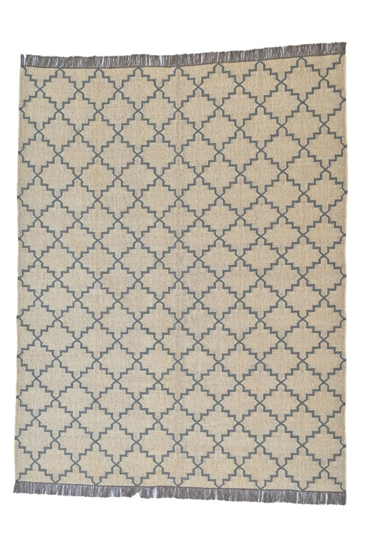 Tapete Kilim 150x240 moderno branco e preto