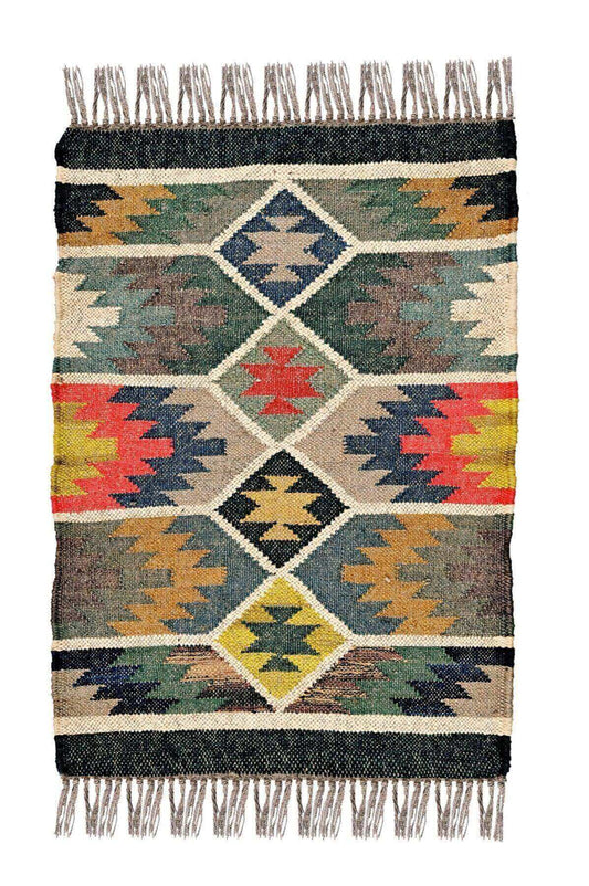 Alfombra tipo kilim, kilims tejidos a mano en yute y lana. Alfombras Kilim modernos, Alfombras en fibras naturales.