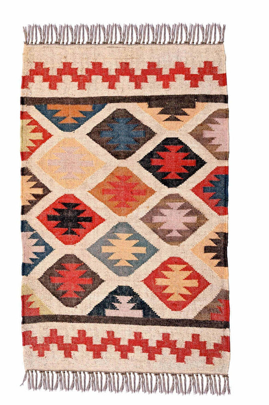  alfombra kilim de fibras naturales, yute y lana. Kilim Me, tienda online de alfombras y kilims