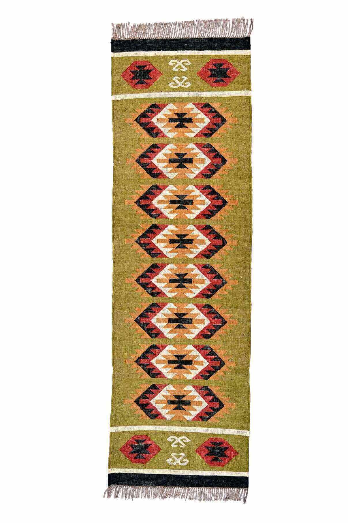 alfombra kilim de yute y lana, alfombra de fibras naturales