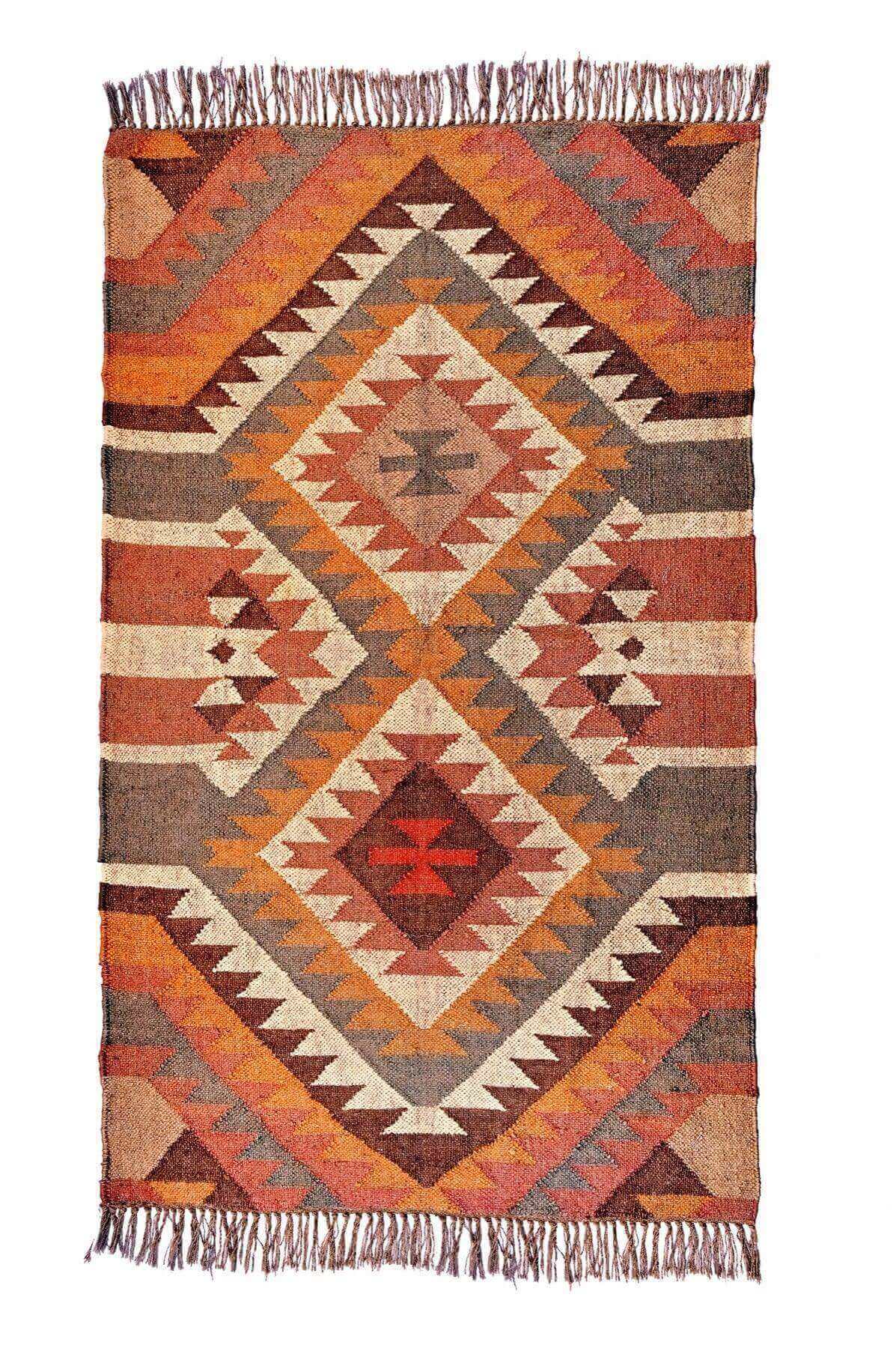 alfombra kilim, de lana y yute, kilims hechos a mano en fibras sostenibles. Más de 400 modelos, más de 35 medidas.