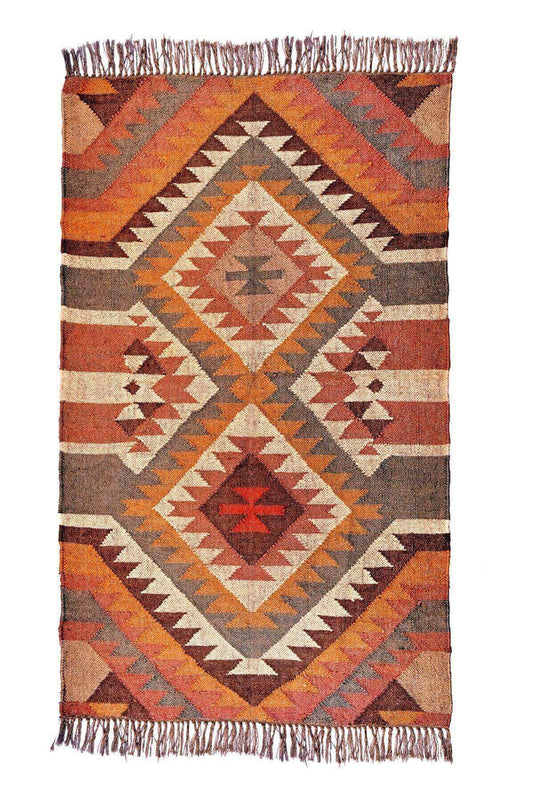 alfombra kilim, de lana y yute, kilims hechos a mano en fibras sostenibles. Más de 400 modelos, más de 35 medidas.