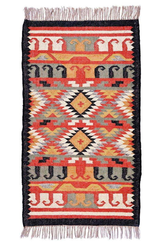 alfombra kilim, de lana y yute, kilim de pasillo hecha a mano en fibras sostenibles. Más de 400 modelos, más de 35 medidas.