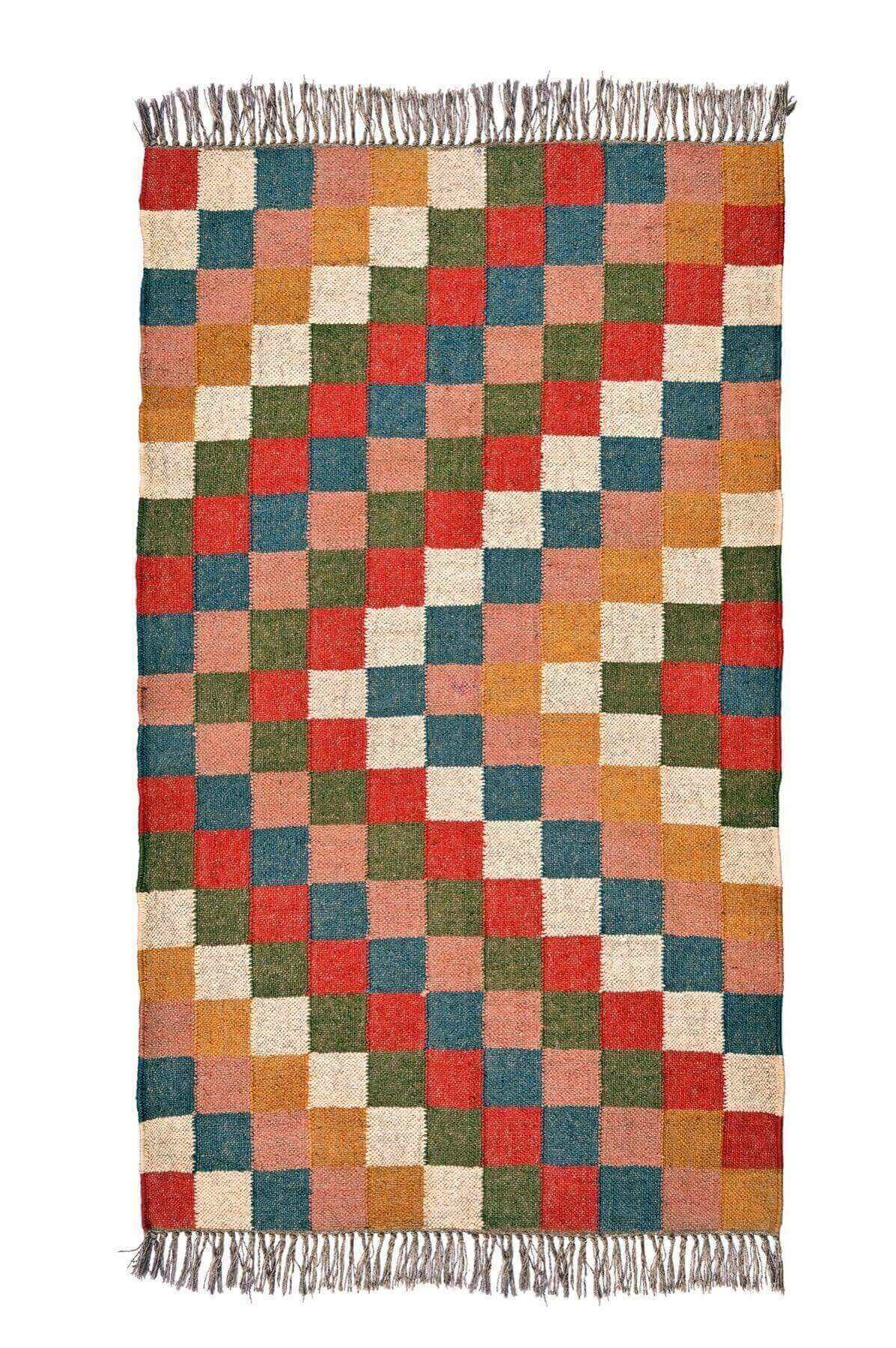 alfombra kilim, de lana y yute, kilim de pasillo hecha a mano en fibras sostenibles. Más de 400 modelos, más de 35 medidas.