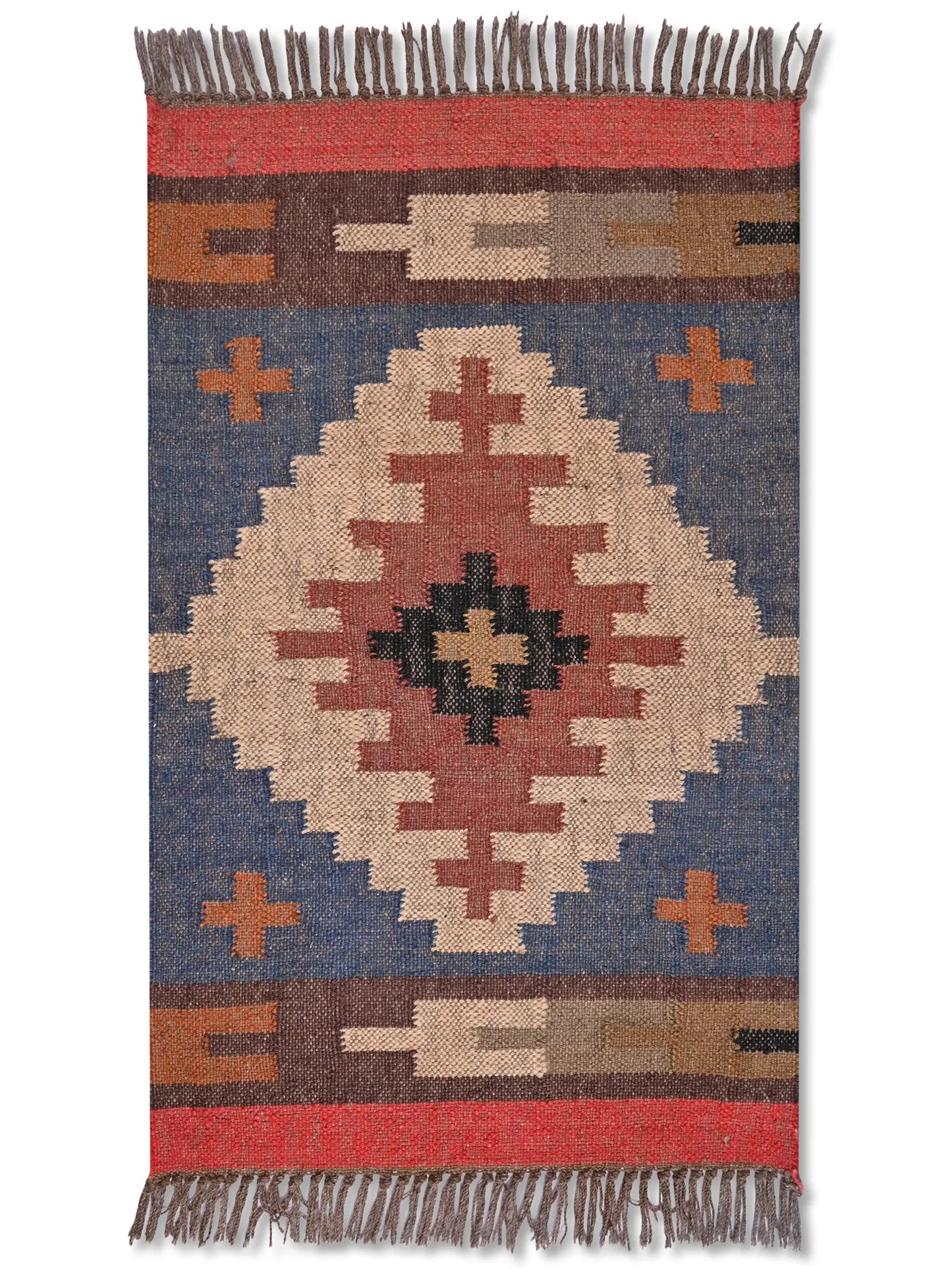 alfombras kililm pasillo 60x90 multicolor necha a mano en fibras naturales