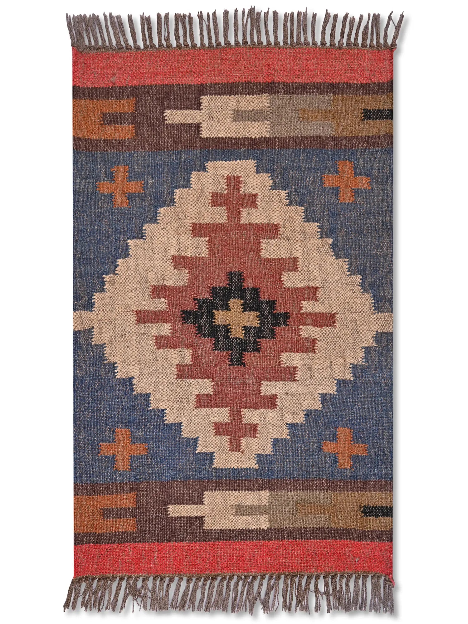 alfombras kililm pasillo 60x90 multicolor necha a mano en fibras naturales