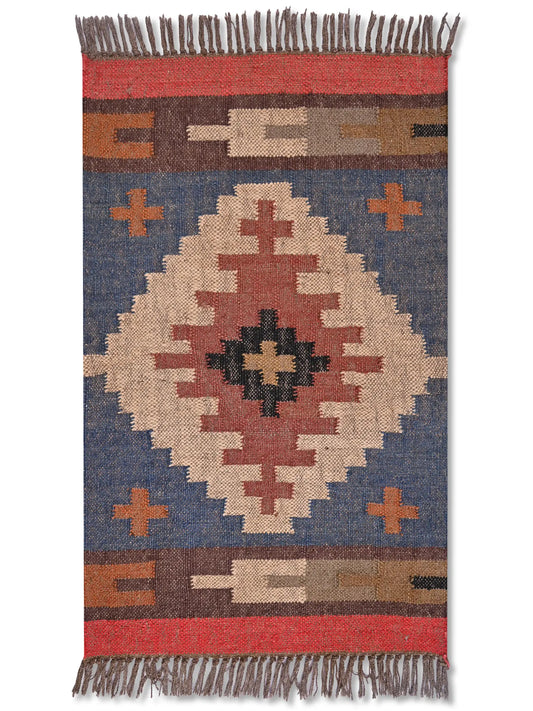 alfombras kililm pasillo 60x90 multicolor necha a mano en fibras naturales