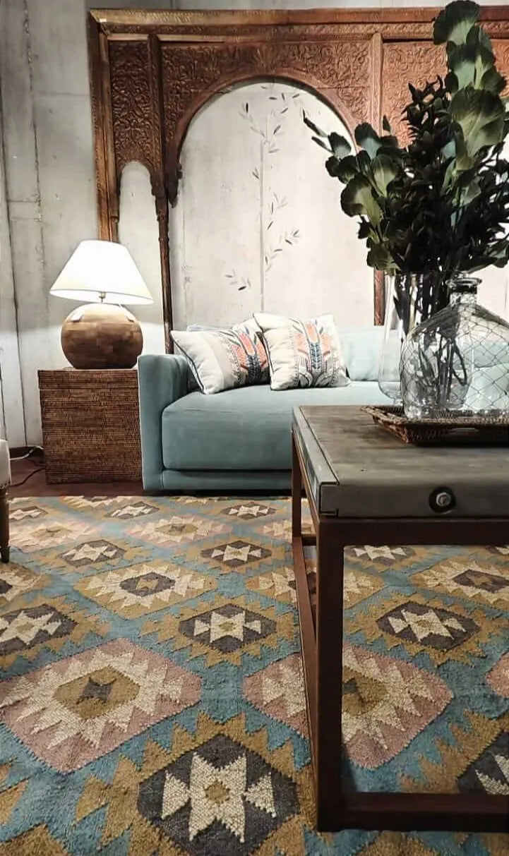 alfombras kilim azules