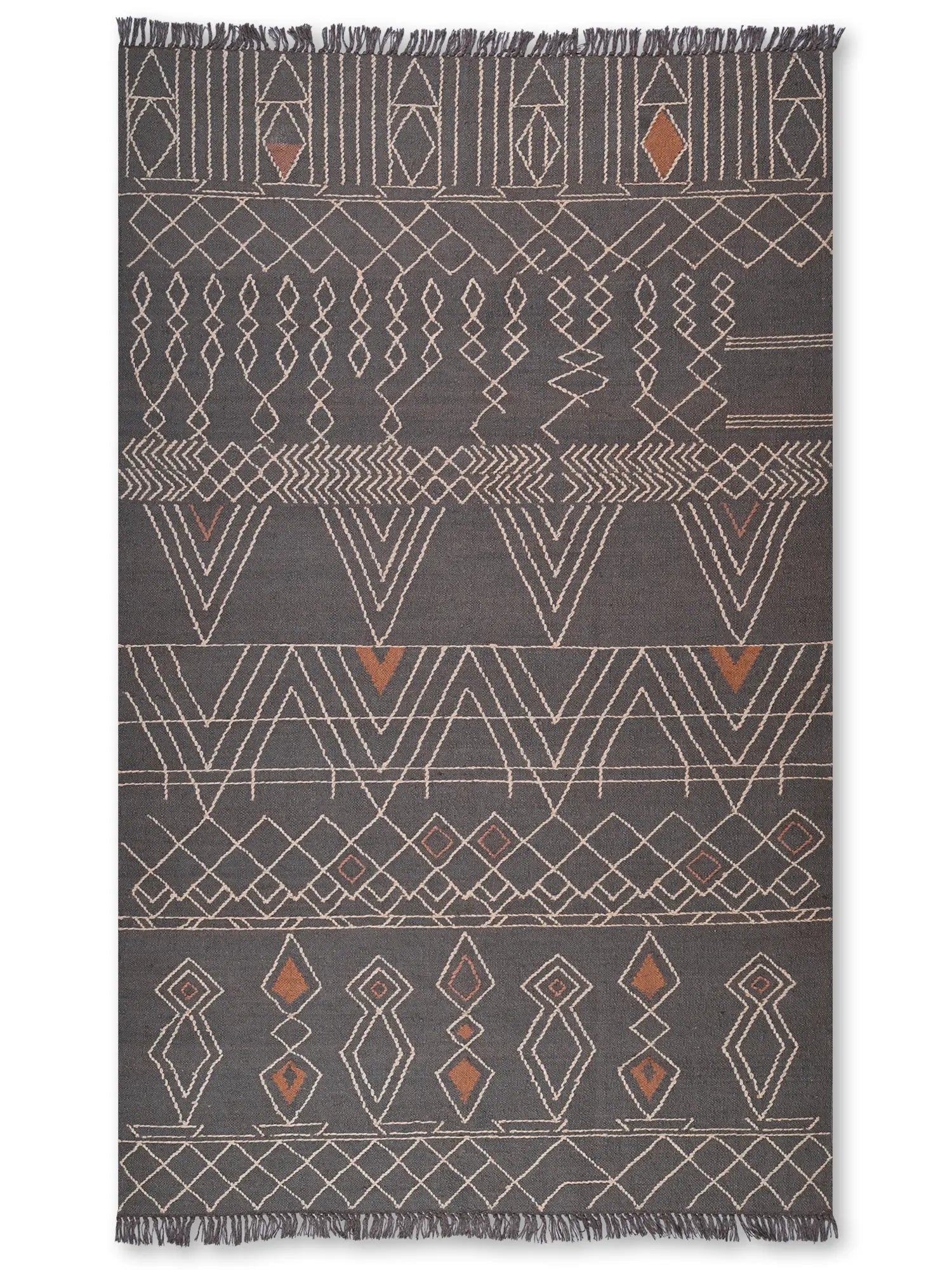 alfombras kililm pasillo 150x240  negro necha a mano en fibras naturales
