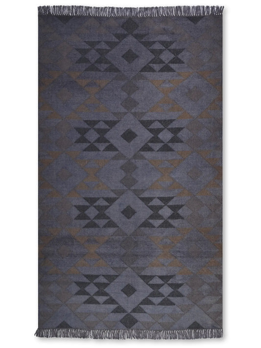 alfombras kililm pasillo 150x240  negro necha a mano en fibras naturales

