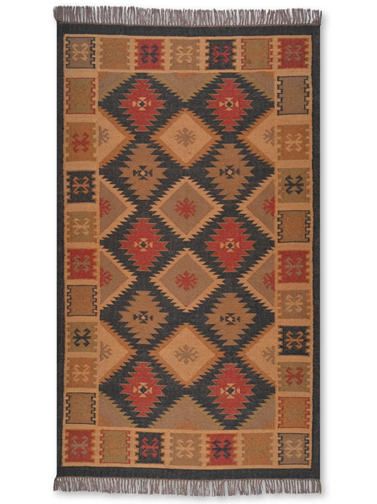 alfombras kililm pasillo 150x240  multicolor necha a mano en fibras naturales