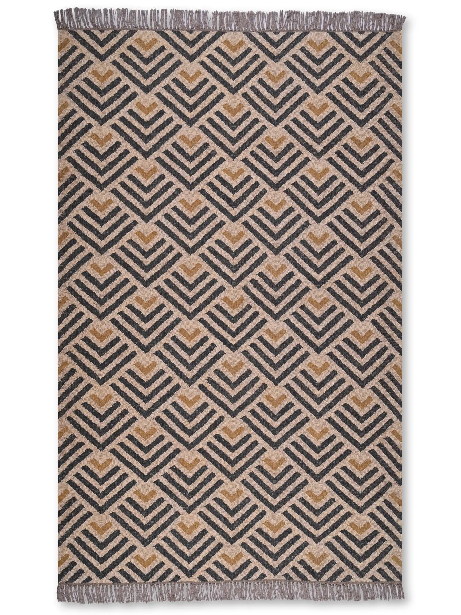 alfombras kililm pasillo 150x240  beige negro necha a mano en fibras naturales