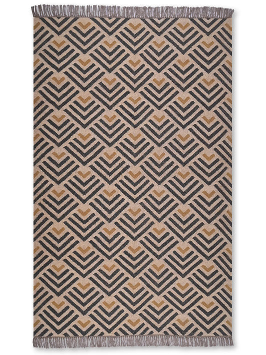 alfombras kililm pasillo 150x240  beige negro necha a mano en fibras naturales