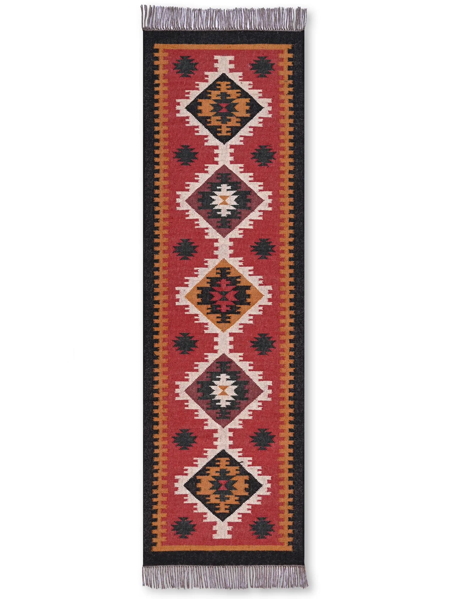 alfombras kililm pasillo 75x240  multicolor necha a mano en fibras naturales
