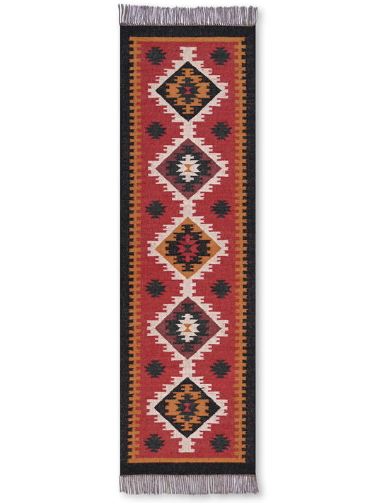 alfombras kililm pasillo 75x240  multicolor necha a mano en fibras naturales