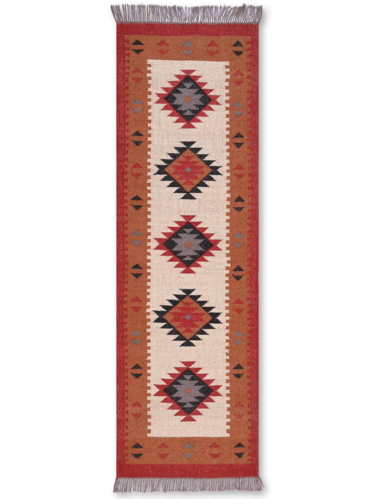 alfombras kililm pasillo 75x240  multicolor necha a mano en fibras naturales