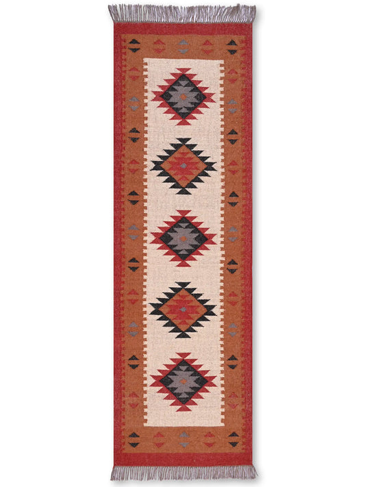 alfombras kililm pasillo 75x240  multicolor necha a mano en fibras naturales