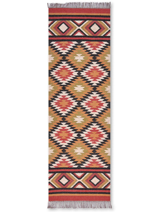alfombras kililm pasillo 75x240  multicolor necha a mano en fibras naturales
