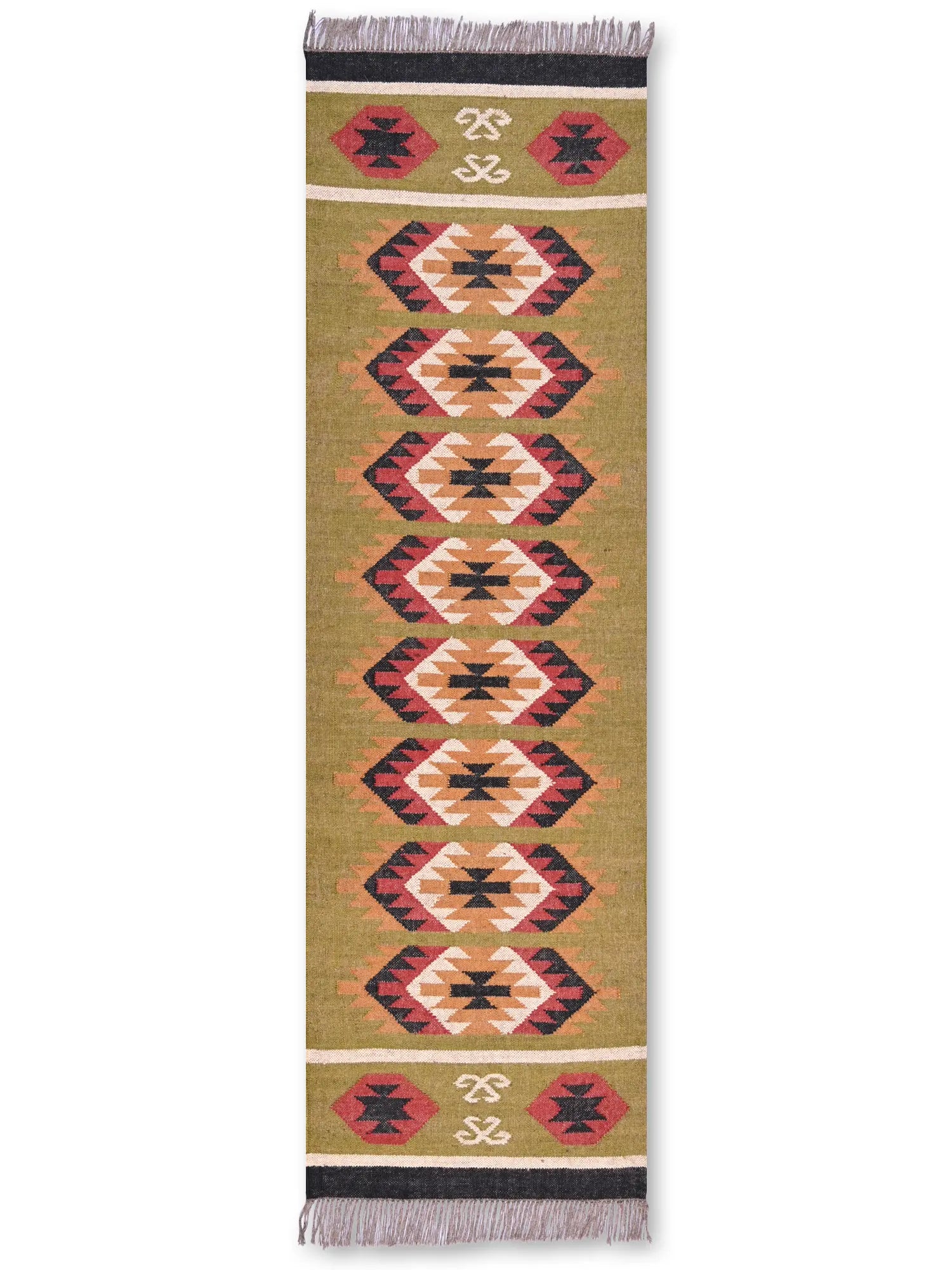 alfombras kililm pasillo 75x240  multicolor necha a mano en fibras naturales