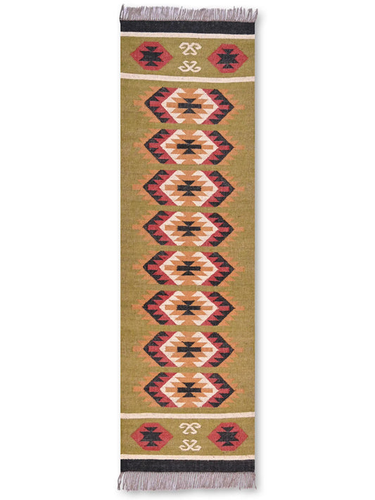 alfombras kililm pasillo 75x240  multicolor necha a mano en fibras naturales