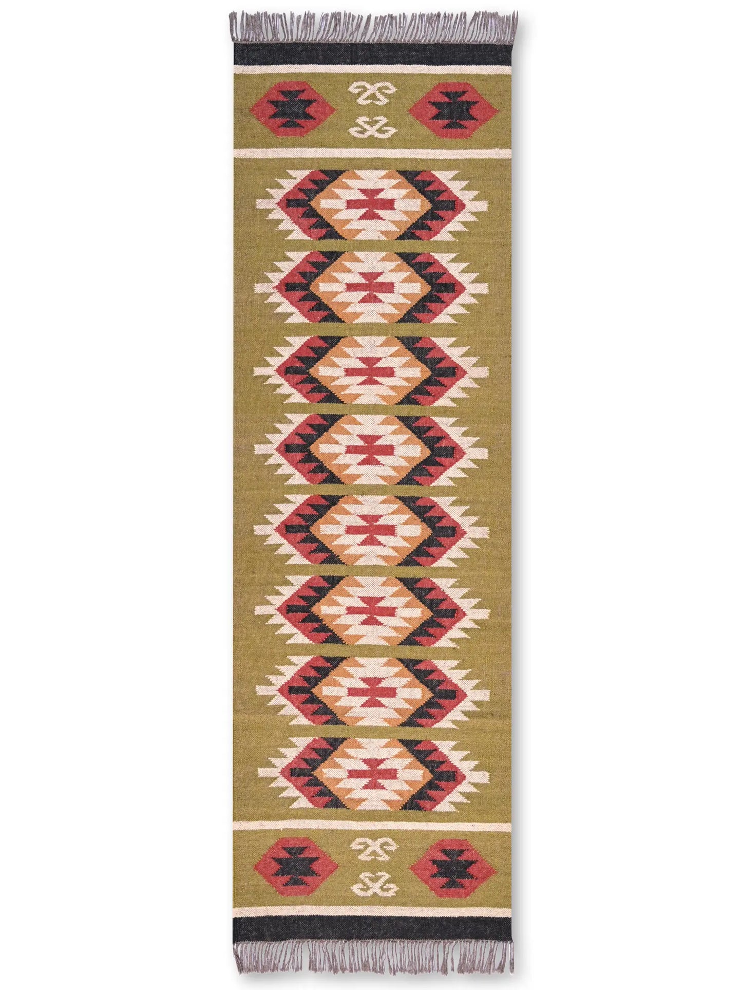 alfombras kililm pasillo 75x240  multicolor necha a mano en fibras naturales