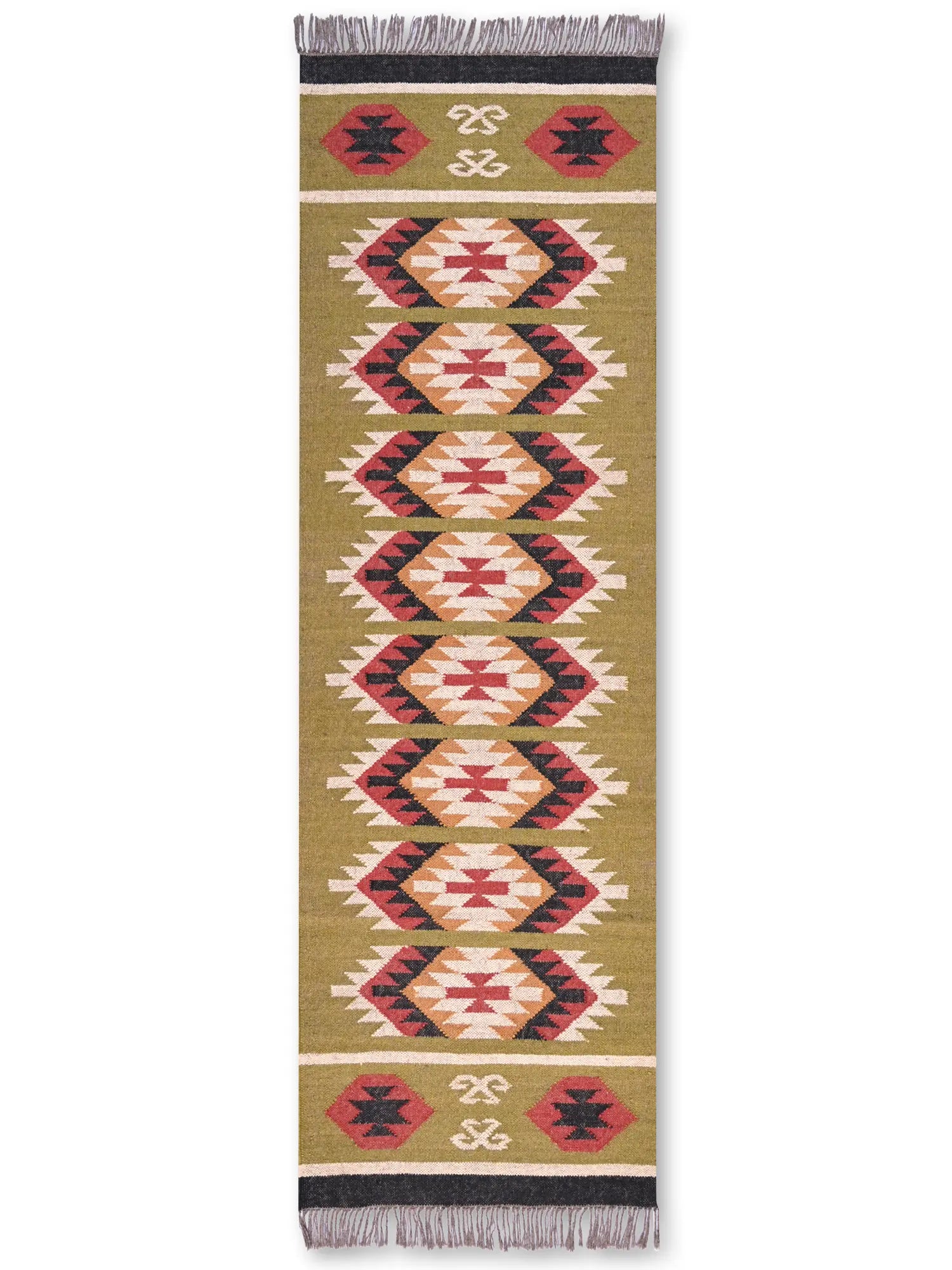 alfombras kililm pasillo 75x240  multicolor necha a mano en fibras naturales