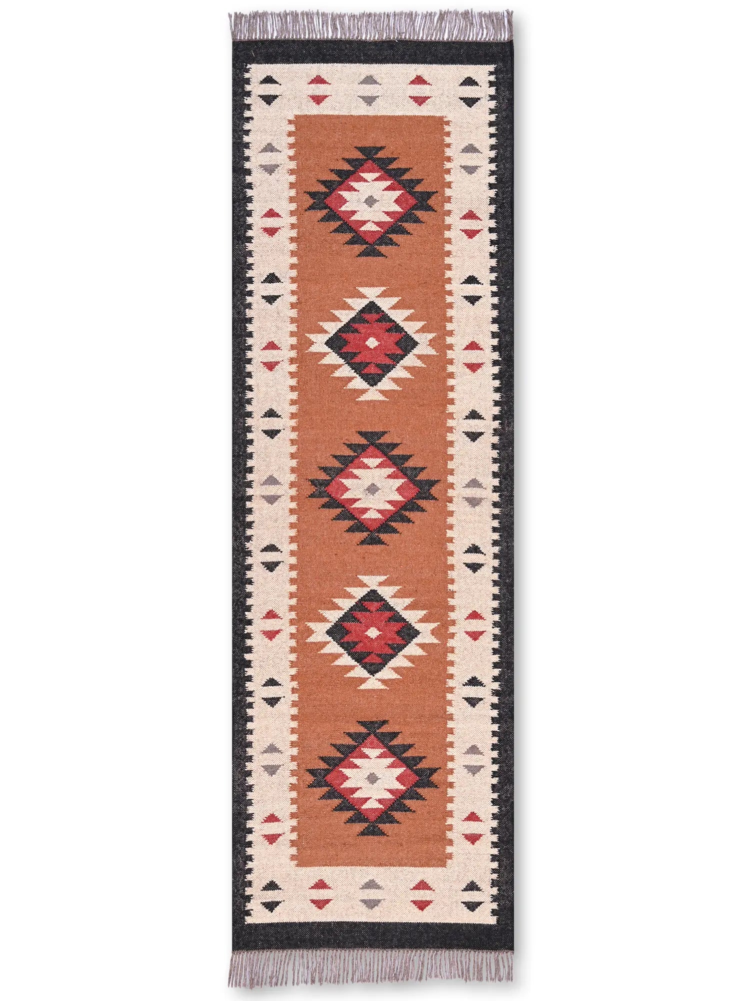 alfombras kililm pasillo 75x240  multicolor necha a mano en fibras naturales