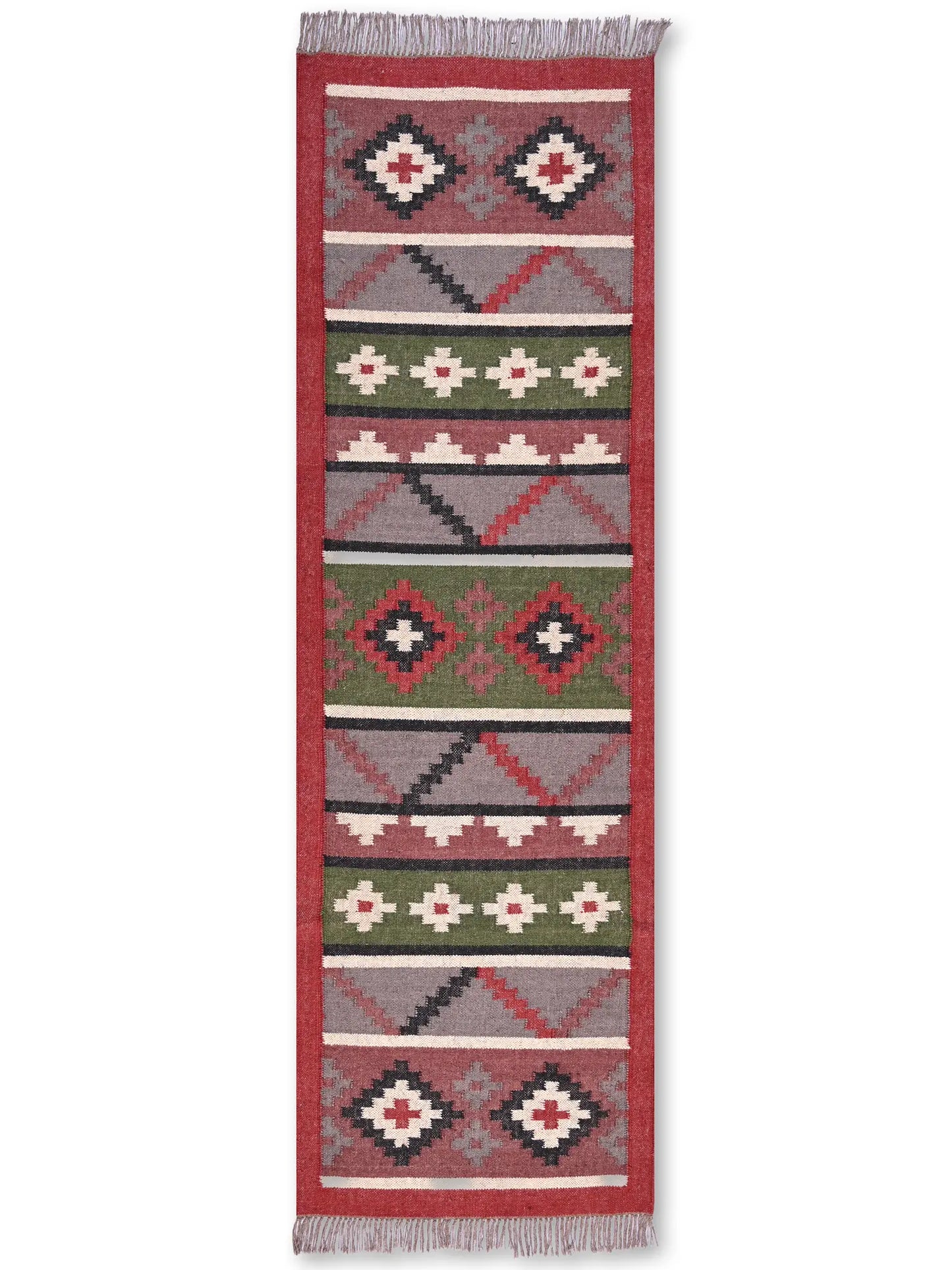 alfombras kililm pasillo 75x240  multicolor necha a mano en fibras naturales