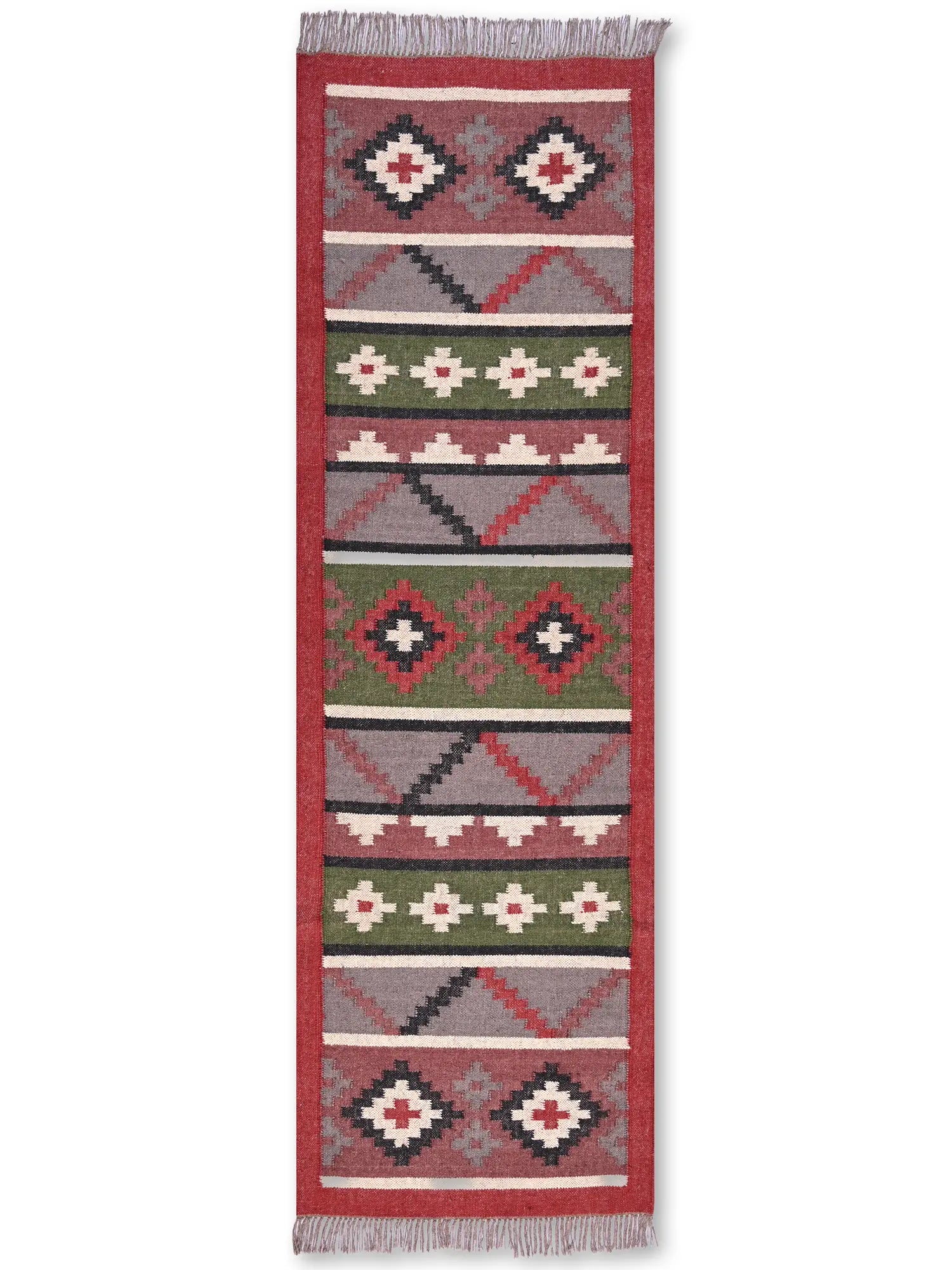 alfombras kililm pasillo 75x240  multicolor necha a mano en fibras naturales