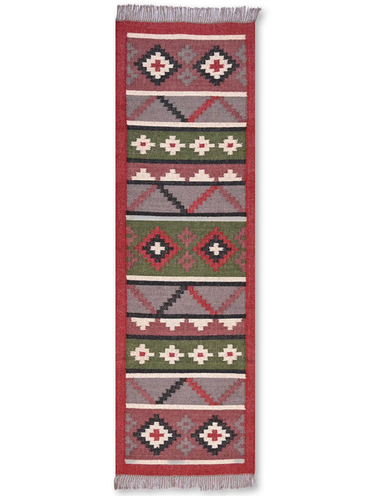 alfombras kililm pasillo 75x240  multicolor necha a mano en fibras naturales