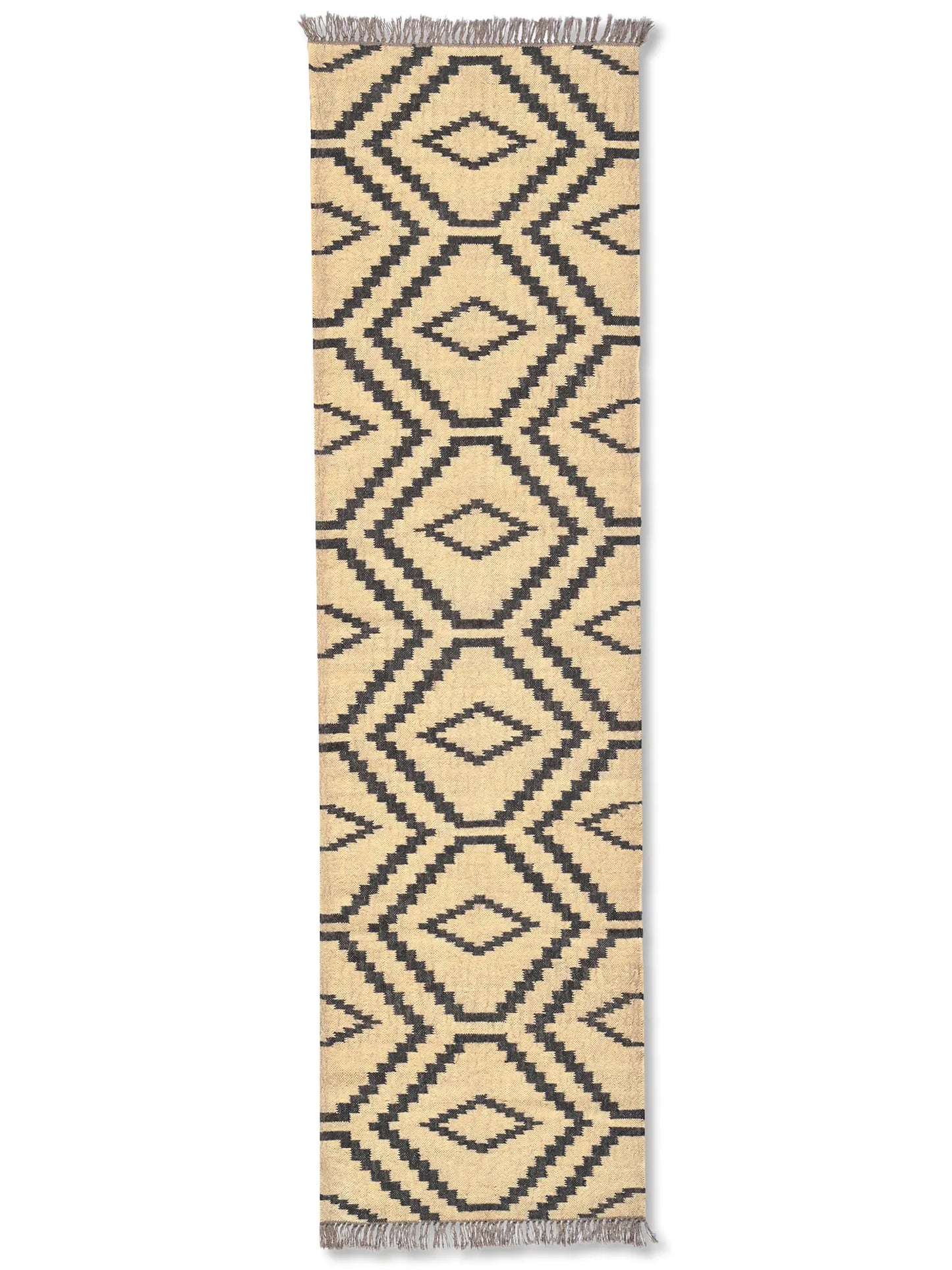 alfombras kililm pasillo 175x300 crema necha a mano en fibras naturales
