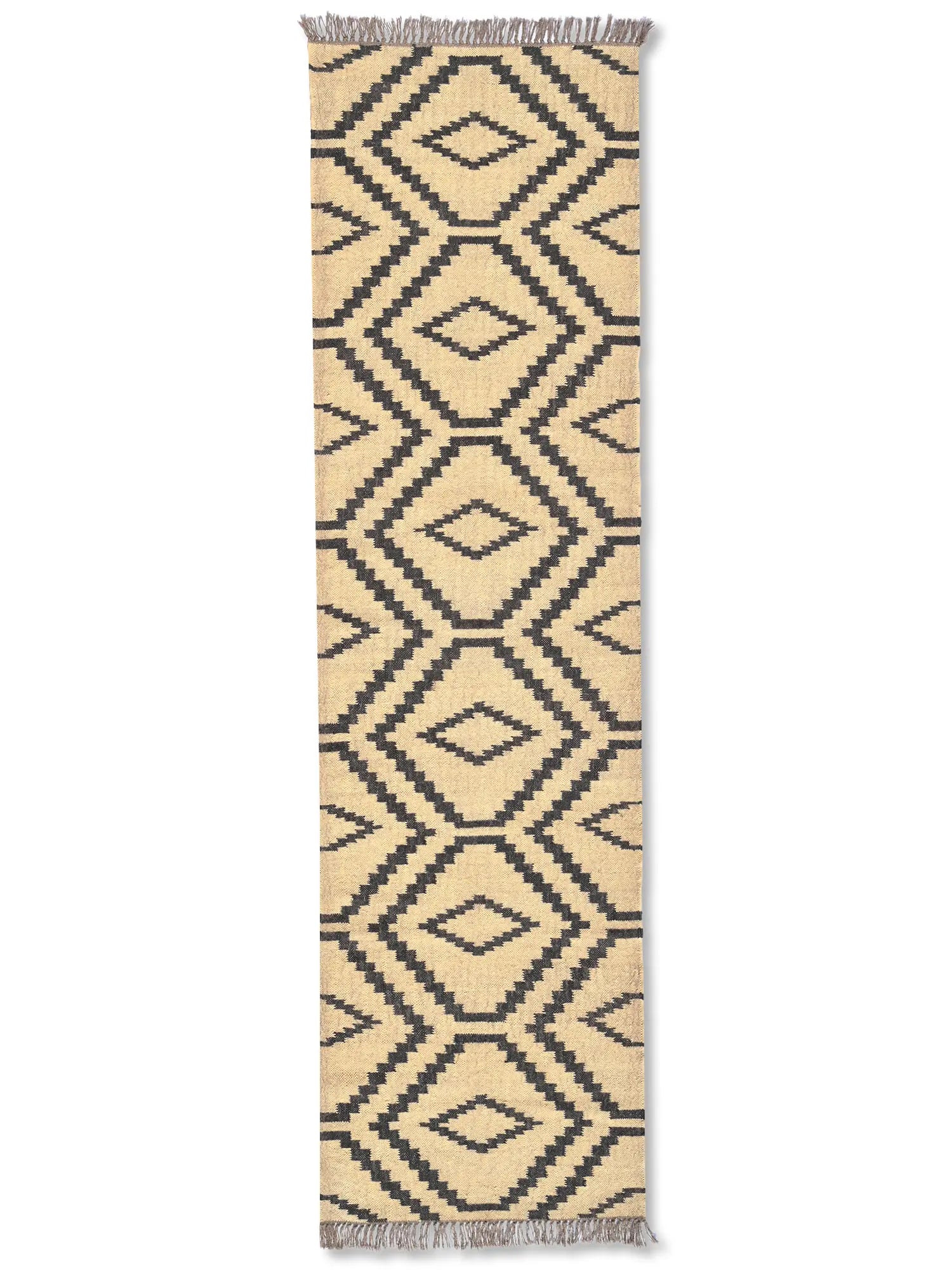 alfombras kililm pasillo 175x300 crema necha a mano en fibras naturales
