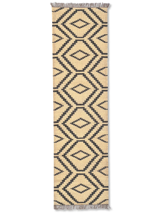 alfombras kililm pasillo 175x300 crema necha a mano en fibras naturales
