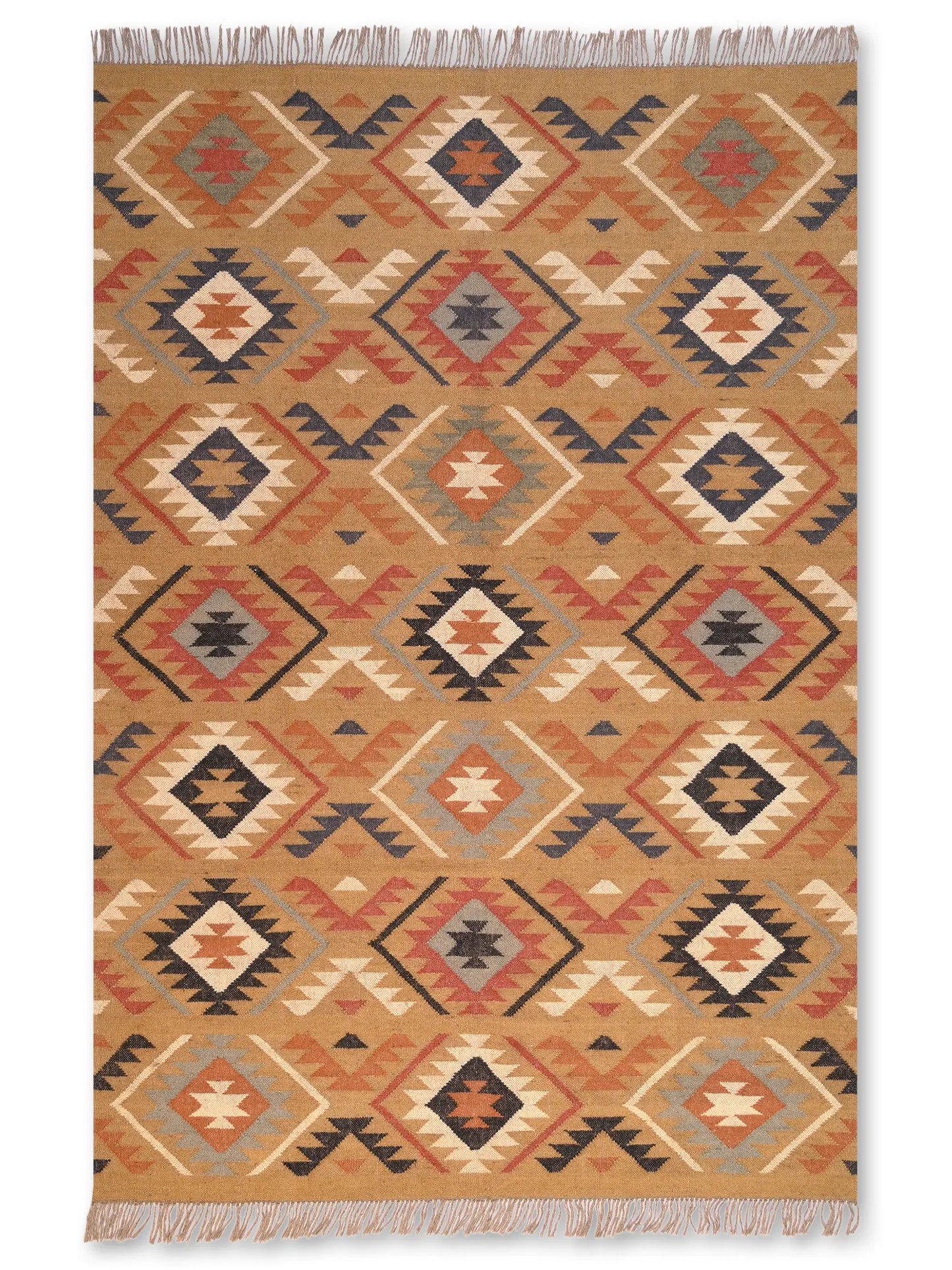 alfombras kililm pasillo 180x270 multicolor necha a mano en fibras naturales