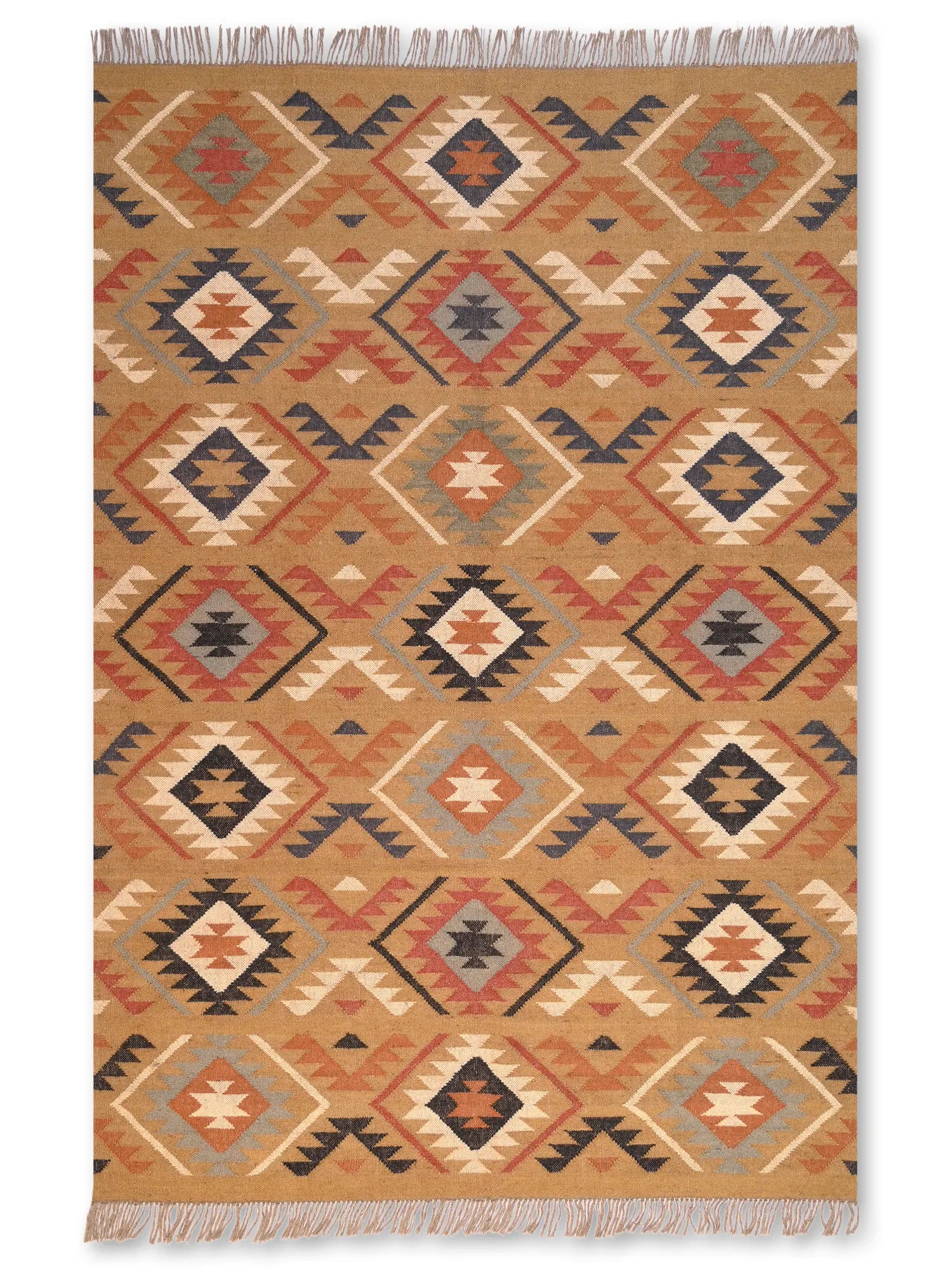 alfombras kililm pasillo 180x270 multicolor necha a mano en fibras naturales