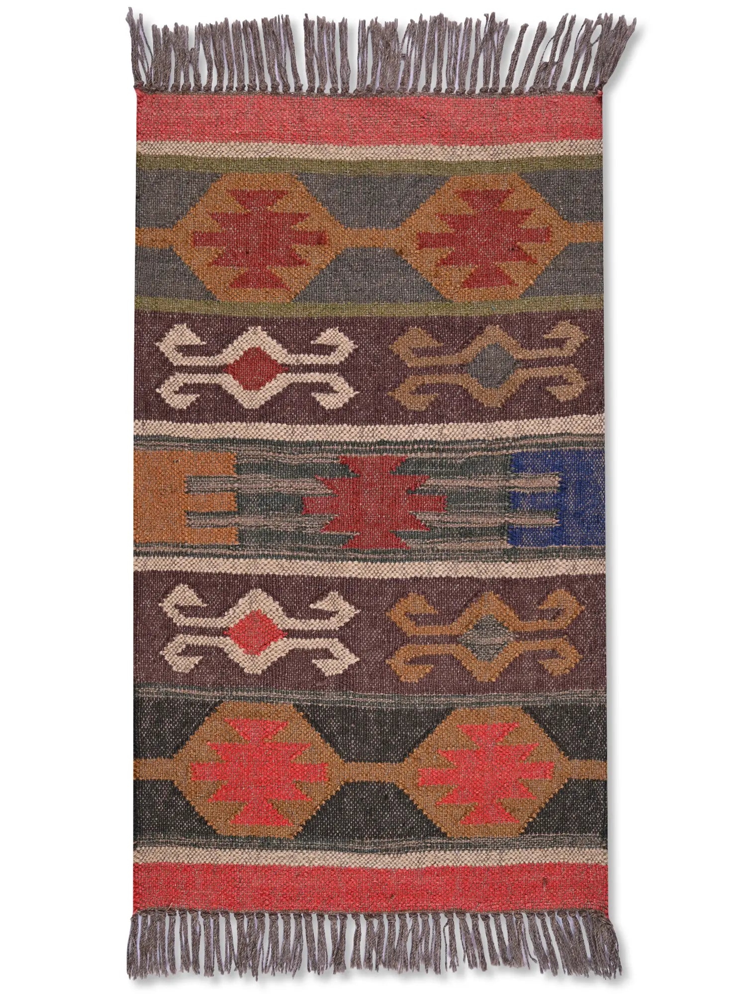 alfombras kililm pasillo 60x90 multicolor necha a mano en fibras naturales
