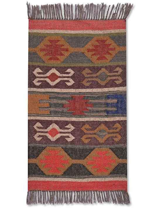 alfombras kililm pasillo 60x90 multicolor necha a mano en fibras naturales
