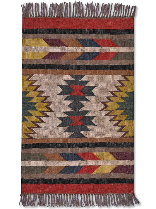 alfombras kililm pasillo 60x90 multicolor necha a mano en fibras naturales